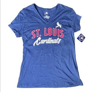 St. Louis Cardinals Baseball Womens Vneck Tshirt Size Medium